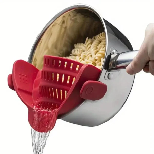 Silicone Kitchen Strainer Clip On Pots and Pans - Image 13