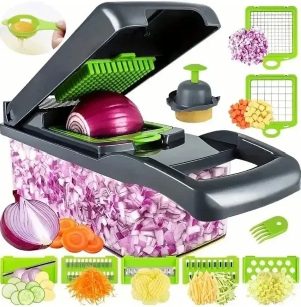 14/16-in-1 Multifunctional Vegetable Chopper, Onion Chopper, Handle, Food Grater, Food Chopper, Kitchen Vegetable Slicer, Dicer Cutter - Image 8