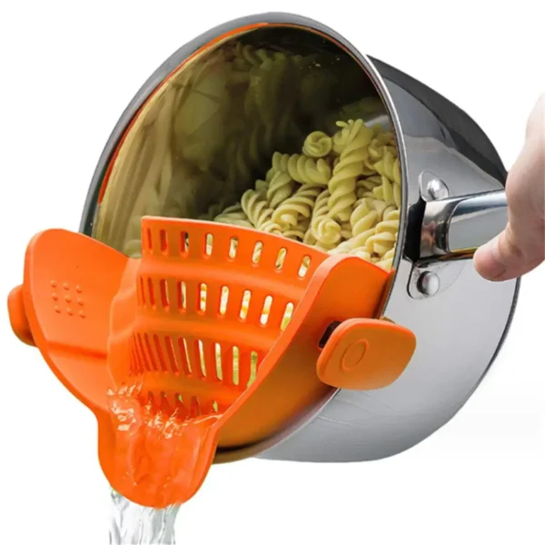 Silicone Kitchen Strainer Clip On Pots and Pans - Image 12