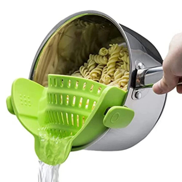 Silicone Kitchen Strainer Clip On Pots and Pans - Image 7