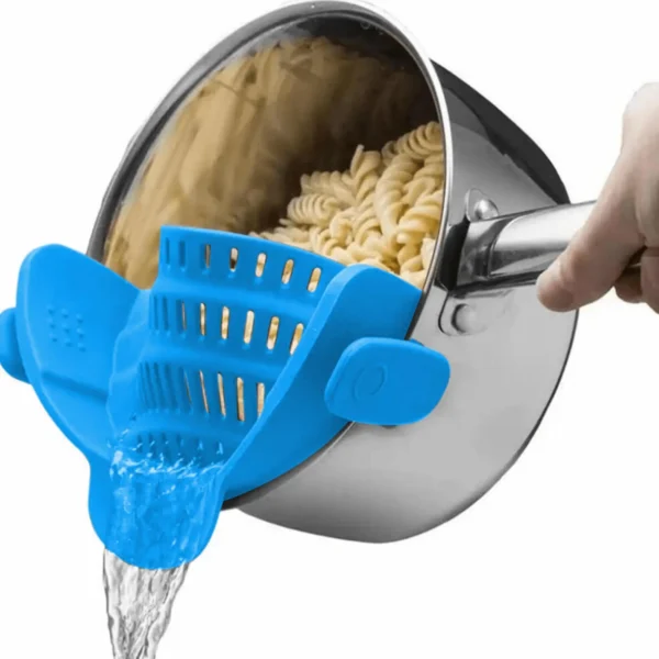 Silicone Kitchen Strainer Clip On Pots and Pans - Image 9