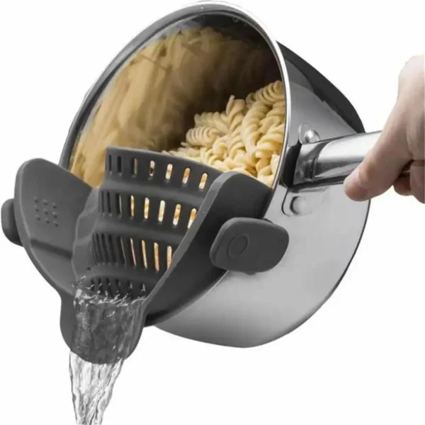 Silicone Kitchen Strainer Clip On Pots and Pans - Image 14