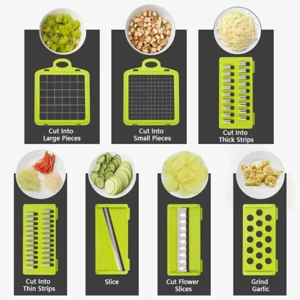 14/16-in-1 Multifunctional Vegetable Chopper, Onion Chopper, Handle, Food Grater, Food Chopper, Kitchen Vegetable Slicer, Dicer Cutter - Image 5