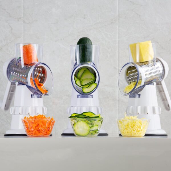 3 in1 Vegetable Slicer Chopper Grater Manual Kitchen Tools，For Cucumber Carrot Cutter Garlic Round Mandolin Shredder Potato Home - Image 3