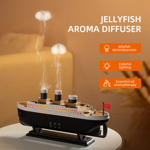 🌊 Steamship LED Humidifier & Essential Oil Diffuser | 🌈 7 Colors | 🌿 Aromatherapy 🕯️ Night Light - Image 7