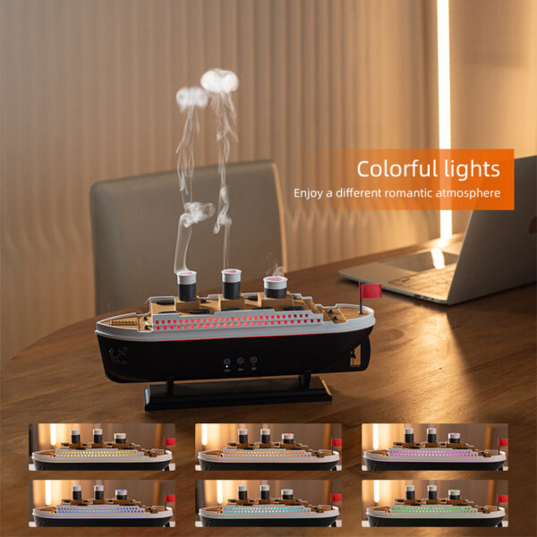 🌊 Steamship LED Humidifier & Essential Oil Diffuser | 🌈 7 Colors | 🌿 Aromatherapy 🕯️ Night Light - Image 5